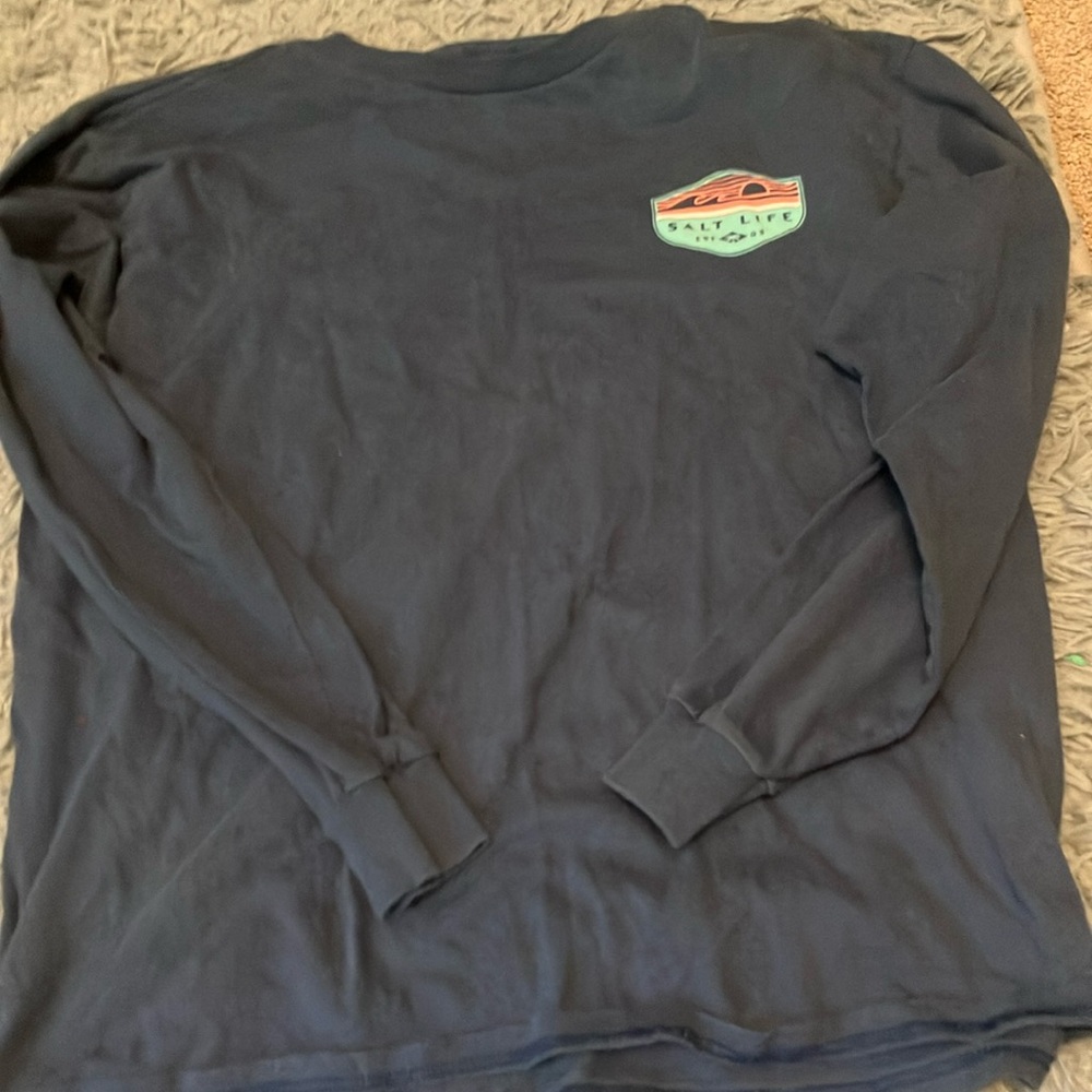 Dark blue salt life long sleeve shirt